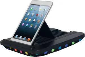 Padded Spaces Prop 'n Go Slim - Adjustable Bed Holder & Lap Stand for iPad, iPad mini, Tablets and eReaders with Multi Angle Control (Polka Dots)