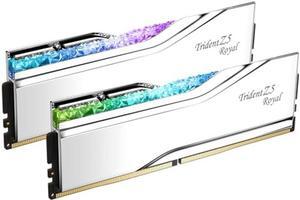 G.SKILL Trident Z5 Royal Series (Intel XMP 3.0) DDR5 RAM 32GB (2x16GB) 7200MT/s CL34-45-45-115 1.40V Desktop Computer Memory UDIMM - Silver (F5-7200J3445G16GX2-TR5S)