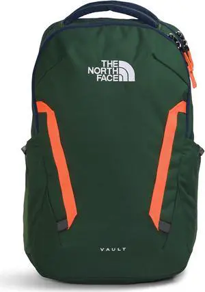 The North Face Vault Everyday Laptop Backpack, Pine Needle/Summit Navy/Power Orange, One Size