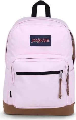 JanSport Right Pack Backpack - Durable Daypack with Padded 15" Laptop Sleeve, Spacious Main Compartment & Integrated Water Bottle Pocket - Pink Ice