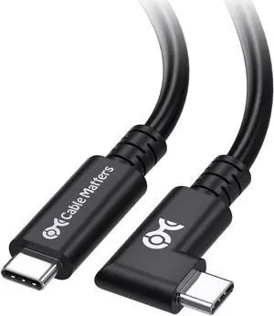 Cable Matters 20Gbps Right Angle USB 4 Cable 9.8ft, Supports Up to [8K@30Hz / 4K@120Hz Video, 240W Charging, 20Gbps Data Transfer] Compatible with Thunderbolt 4 Cable, MacBook Pro, XPS, Surface Pro