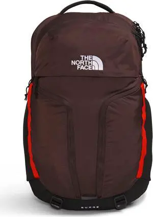 The North Face Surge Commuter Laptop Backpack, Coal Brown/Fiery Red/TNF Black, One Size