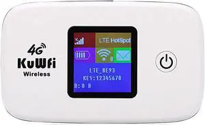 KuWFi 4G LTE Mobile WiFi Hotspot Unlocked Wireless Internet Router Devices with SIM Card Slot for Travel Support B1/B3/B5/B7/B8/B20 in Europe Caribbean Africa