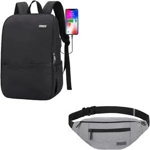 MAXTOP Deep Storage Laptop Backpack with USB Charging Port[Water Resistant] Large Crossbody Fanny Pack with 4-Zipper Pockets,Gifts for Enjoy Sports Festival Workout Traveling Running