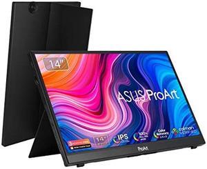 ASUS ProArt Display 14" 1080P Portable Touchscreen Monitor (PA148CTV) - Full HD, IPS, 100% sRGB/Rec.709, Color Accuracy DE < 2, Calman Verified, USB-C Power Delivery, Micro HDMI, Tripod Socket,Black