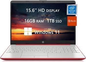 HP 2022 Newest Laptops for College Student & Business, 15.6 inch HD Computer, Intel Pentium Silver N5000, 16GB RAM, 1TB SSD, Office 365 1-Year, Fast Charge, Light-Weight, Windows 11, ROKC HDMI Cable