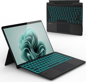 typecase Surface Pro 9 Keyboard, Compatible with Microsoft Surface Pro 11 10 9 8 X, 13 Inch Bluetooth Wireless Type Cover Keyboard with 11-Color Backlit & Pen Holder - Black