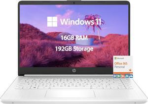 HP-14 inch Laptop- Students-Laptop Windows 11 - Microsoft 365-16GB RAM - 192GB Storage - Quad-core Intel Celeron N4120 - USB C - Long Battery Life - School Laptop Kids - Stream Laptop Mini