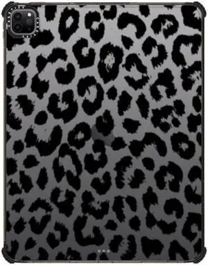 CASETiFY Impact Case for iPad Pro 12.9" (3rd/4th/5th/6th Gen) - Transparent Black Leopard Print - Clear Black