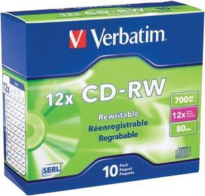 1 - 700MB 80-Minute 4x - 12x High-Speed Branded CD-RWs, 10 pk, Advanced Super-Eutectic Recording (Advanced SERL) technology enhances archivability for superior durability & reliability at higher