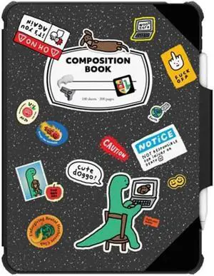 CASETiFY Impact Folio Case for iPad Air 10.9" (4th/5th Gen) - Brachio Composition Book - Clear Black