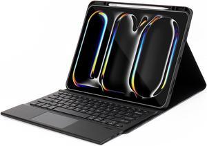 SaharaCase Navigate Series Keyboard Case with TrackPad for Apple iPad Pro 13-inch M4 (2024) - Integrated Kickstand, Built-in Track Pad, Removable Backlit Keyboard - Black