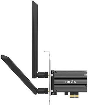 Netis WiFi 6 AX200 802.11AX Dual Band PCIe WiFi Card 3000Mbps with Bluetooth 5.0 and Heat Sink | WiFi Card for PC Desktop, Support Windows10, Linux, Chrome with Standard and Low Profile Bracket (F1)