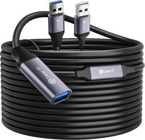 GearIT USB 3.0 Active Extension Cable (65 Feet) A-Male to A-Female USB Repeater with Signal Booster for Oculus Rift, Quest Link, Xbox 360 Kinect, Playstation, Printer, Webcam - 65ft