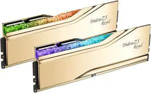 G.SKILL Trident Z5 Royal Series (Intel XMP 3.0) DDR5 RAM 32GB (2x16GB) 7200MT/s CL34-45-45-115 1.40V Desktop Computer Memory UDIMM - Gold (F5-7200J3445G16GX2-TR5G)