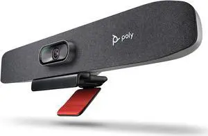 Poly Studio R30 4K Video Conference System - Camera, Mic, and Speaker Bar for Small Rooms - Presenter Tracking, NoiseBlockAI, Framing - Plug & Play - Works w/Teams, Zoom & More