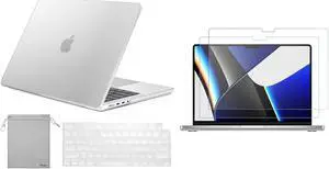 ProCase MacBook Pro 14 Inch Case 2021 Model A2442 with M1 Pro/Max Chip Bundle with 2 Pack MacBook Pro 14 Inch Screen Protector 2021 Model A2442