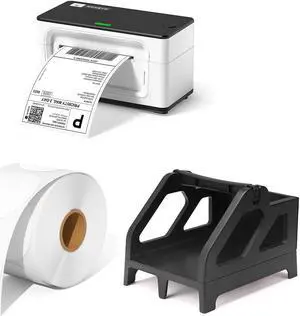 MUNBYN RealWriter 941 Shipping Label Printer 4x6 Label Printer for Shipping Packages+2 Inch Circle Thermal Sticker Labels+Shipping Label Holder