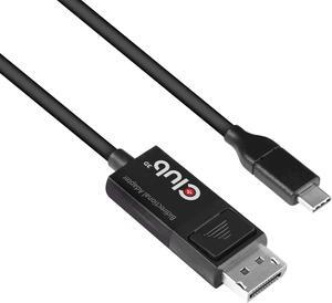 Club3D CAC-1557 USB Type C to Displayport 1.4 Bi-Directional Cable with 8K 60Hz, 4K 120Hz HDR Video Support 1.8m-6ft M/M