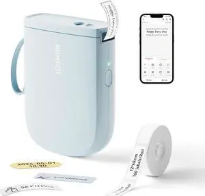 NIIMBOT D11 New Version Label Maker Machine with Tape,300DPI Bluetooth Label Printer, Portable Thermal Printer,Sticker Maker for Organizing Home Office School,Blue