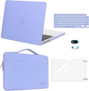 MOSISO Compatible with MacBook Pro 14 inch Case 2024 2023 2022 2021 Release M3 A2918 A2992 M2 A2779 M1 A2442, Plastic Hard Case&Sleeve Bag&Keyboard Skin&Webcam Cover&Screen Protector, Serenity Blue