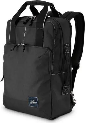 Skyway Luggage Rainier Deluxe Backpack, Eco-Friendly, Made of 100% rPET Travel Laptop Bag for Women & Men, Flight Approved Carry On Backpack, 19L, Crater Black