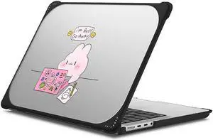 CASETiFY Bounce MacBook Pro 16-inch (M3/M4) Case [Enhanced Protective Corner Design/Ventilation Cutouts/Anti-Slip Grip] - I'm Busy MacBook Case by Tabetaaii - Clear Black