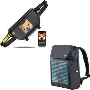 Divoom Pixel Art Display DIY customizable Backpack Sling Bag Bundle