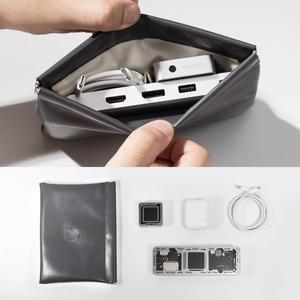 DOCKCASE Pocket M.2 2230 NVMe SSD Enclosure with PU Leather Electronic Organizer Bag
