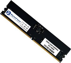 ByteFest 24GB DDR5 RAM 6000MHz PC5-48000 CL30 Overclocking Intel XMP 3.0 & AMD Expo UDIMM 1.35V 288 Pin die-on ECC Compatible Desktop Computer Upgrade Memory Module RAM