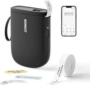 NIIMBOT D11 New Version Label Maker Machine with Tape,300DPI Bluetooth Label Printer, Portable Thermal Printer,Sticker Maker for Organizing Home Office School,Black