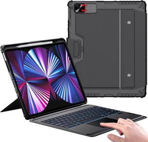 Nillkin iPad Air 13 Inch 2024 (M2) Keyboard Case, iPad Pro 12.9 Case with Keyboard for iPad Pro 12.9 inch (3/4/5/6th Gen)-7 Colors Backlit Detachable Keyboard Case with Slide Camera Cover and Trackpad