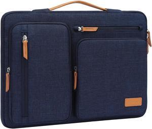MOSISO 360 Protective Laptop Sleeve Compatible with 17-17.3 inch Dell, HP, Lenovo, Asus, Pavilion, Ideapad, Acer, Alienware, Side Open Bag with 4 Zipper Pockets&Handle, Navy Blue