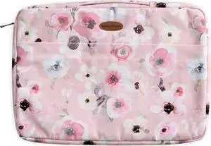 Maison d'Hermine Laptop Sleeve with Handle Upto 15.6 inch Stain and Water Repellent Cotton Canvas - Romantic Poppy