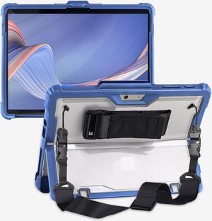 AOAO for Microsoft Surface Go 4/ Surface Go 3/ Surface Go 2/ Surface Go Case with Shoulder Strap, Hand Strap, Stylus Pen Holder, Rugged, Shock-Absorbing and Drop-Resistant(10.5 inch)-Blue