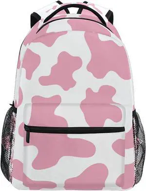 Bookbags Laptop Backpack for Women Girls School Adult Pink Cow Print Camo Camoflage Travel College Teens Student Casual Shoulder Daypack