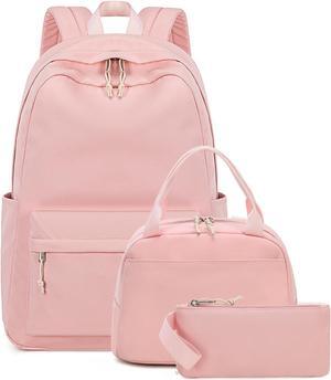 Bluboon School Backpack Set Girls Womens Laptop Bookbag Casual Daypack Fits 15 inch Laptop with Lunch Tote Bag and Pencil Bag(Purple-3 set