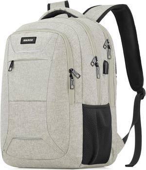 Backpack for Men Women, School Backpacks for Teen Boys, Business Anti Theft Sturdy Travel Laptop Backpack with USB Charging Port, Water Resistant 15.6 Inch Computer Bag Gift, Beige