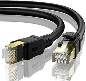 BUSOHE Cat 8 Ethernet Cable 75FT, High Speed 40Gbps 2000Mhz Cat8 Cable with Gold Plated RJ45 Connector, Heavy Duty LAN Network Internet Cable S/FTP