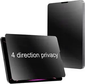 BWEDXEZ 360 Degree Matte Privacy Screen Protector For iPad Pro 11 inch 2022/2021/2020/2018 and iPad Air 5th/4th 10.9 inch 2022/2020 Anti-Glare Anti-Spy 4 Sides Soft Film