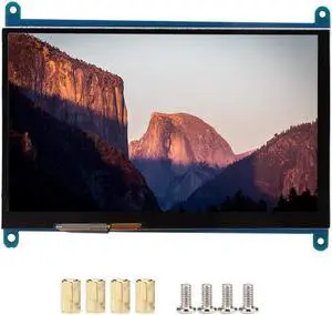 Display Screen, 7 Inch Small Portable LCD HDMI 1024x600 Ultra HD Display Screen Capacitive Touch Screen Support Backlight Control for Computer Monitor