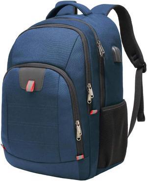 Della Gao Travel Laptop Backpack, Anti Theft Backpack for Men and Women with USB Charging Port, Water Resistant Big Business Computer Backpack Bag Fit 17 Inch Laptop and Notebook, Blue