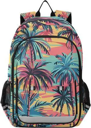 senya School Backpack Kids College Rucksack Travel Bookbag Fashion Back Pack Girls Boys Hawaiian Palm Colorful Style
