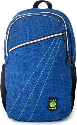 DIME BAGS City Dweller Casual Hemp Backpack with Padded Laptop Compartment and Water Bottle Holder (Midnight)