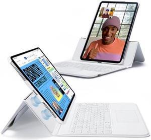 ESR Ascend Keyboard Case, iPad Case with Keyboard Compatible with iPad Pro 12.9 (2022/2021/2020/2018), Magnetic Detachable Case, Fully Adjustable Portrait/Landscape Stand, White