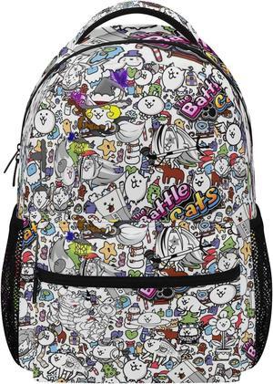 ELENAYAH Cat Gaming Backpack Kids School Bag Lightweight Daypack Travel Laptop Bag Women Men Bookbags