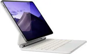 doqo for Samsung Galaxy Tab S10 FE/S9/S9 FE/S8/S7 Keyboard case 11 inch, Magnetic Case with Keyboard with Touchpad Wireless Backlit Floating Cantilever Stand, Slim Protective Cover Folio White