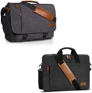 ESTARER 17-17.3 Inch Water-resistance Canvas Computer Messenger Bag & 17-17.3 Inch Laptop Case for Men Water-resistant Canvas Computer Bag, Notebook Laptop Carrying Case