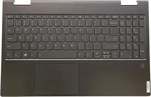 LTPRPTS Replacement Laptop Upper Case Palmrest Blacklit Keyboard Touchpad Assembly Part for Lenovo Yoga C740-15IML C740-15 5CB0U43820 Gray