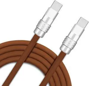 GentsStride Chubby 3.0 Extra Long Fast Charging Cable Durable USB Type-C Cables USB C to A Quick Charger Cord, Chocolate, Type-C to Type-C, 16.4 FT